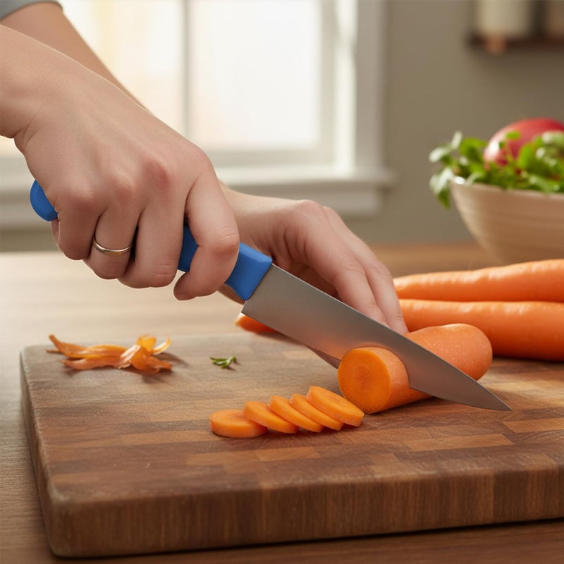 Kitchen master كيتشن ماستر سكين شيف محترف من الفولاذ المقاوم للصدأ بطول 6 بوصات (أزرق) | معتمد من NSF لتحضير الأسماك/المأكولات البحرية - Image 4